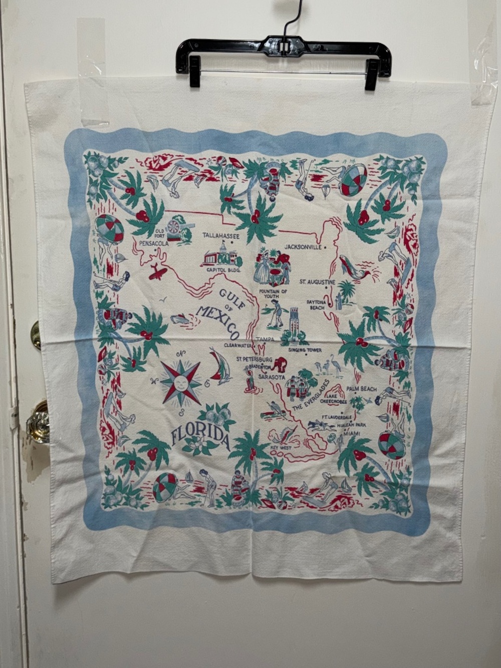 Vintage FLORIDA State Tablecloth Souvenir Tablecloth